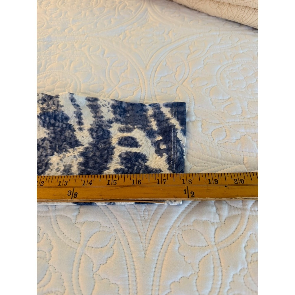 Belle by Kim Gravel Blue White Tie Dye Zebra Print V-Neck Tunic Top 3X - Picture 8 of 10